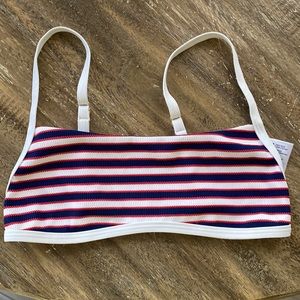 L Space red white & blue bikini top, adjustable straps, size xs.